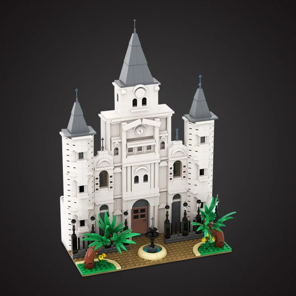 MOC St. Louis Cathedrals Building Blocks Model Medieval Church Architecture Bricks diy Assembled Toy for Children Gift
