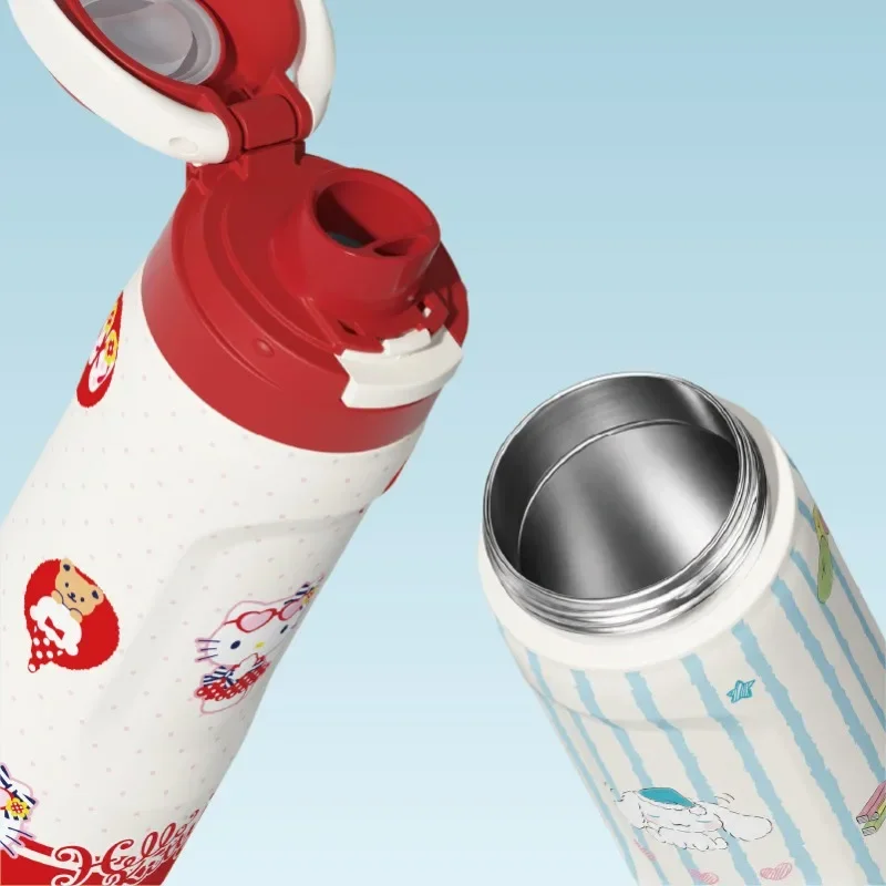 X&W Sanrio 580ml Kids Thermos Cups 316 Stainless Steel Cartoon Dual-drink Insulated Water Cup Portable Sports Office Straw Cups