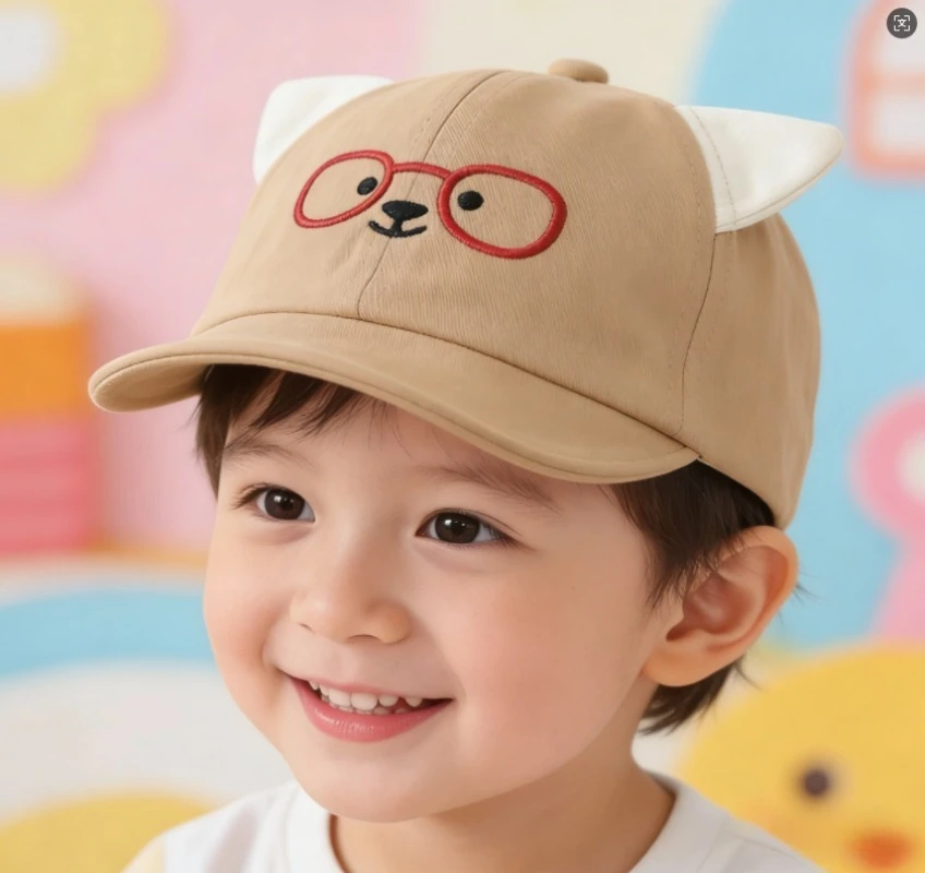 

Детские бейсболки 46-48 см для мальчиков и девочек 6-24 месяца, модная кепка с вышивкой в виде медведя, уличная мода в стиле хип-хоп, солнцезащитная шляпа