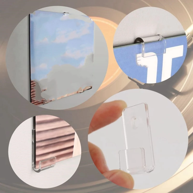 30Pcs Vinyl Record Display Shelf Wall Mount Minimalist Acrylic Vinyl Holder For CD Display