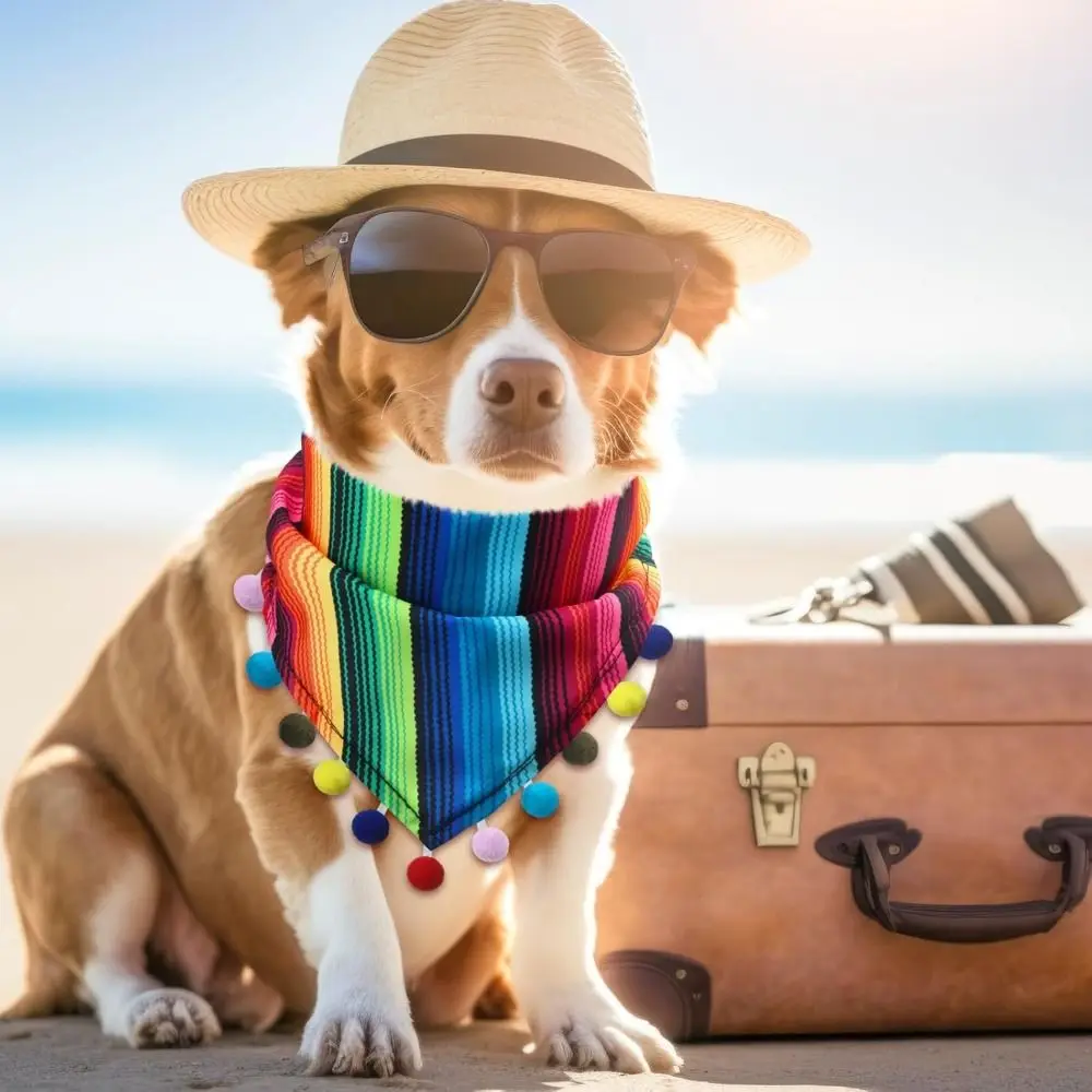 أزياء مثلث الكلب عصابات متعدد الألوان المكسيكي نمط الحيوانات الأليفة منديل قابل للتعديل وشاح الكلب مستلزمات الحيوانات الأليفة #3