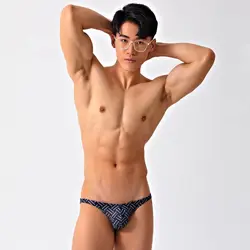 Men's triangle sexy low waisted white swimming narrow edge beach hot spring swim pants 5263