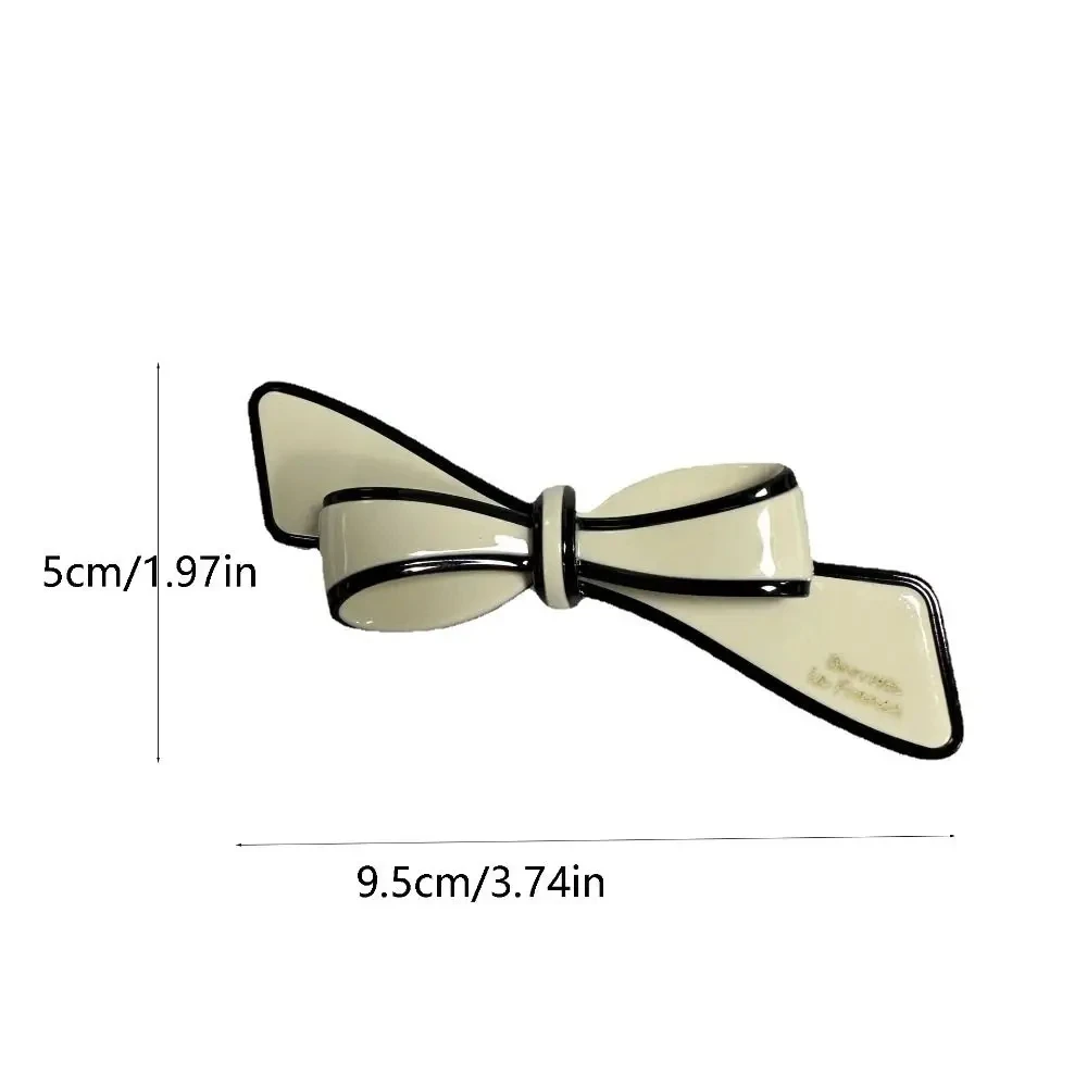 Acetate Hair Clip with Bow for Women, Duckbill Clip for Girl, Fashion Hairpin, Hair Accessories, Elegant Sauna Wear for Women, S