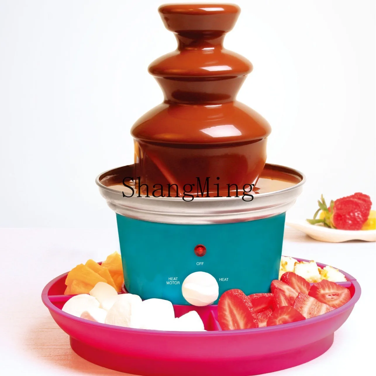 

PYH Fashion Chocolate Tower with Fruit Plate Chocolate Blender, Triple Stainless Steel Fountain