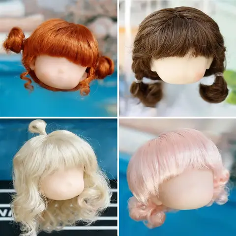 New 1/8  BJD wig  Pink golden SD doll wigs soft Cute braid hair  Bangs Long straight hair Doll special wig multi-color optional