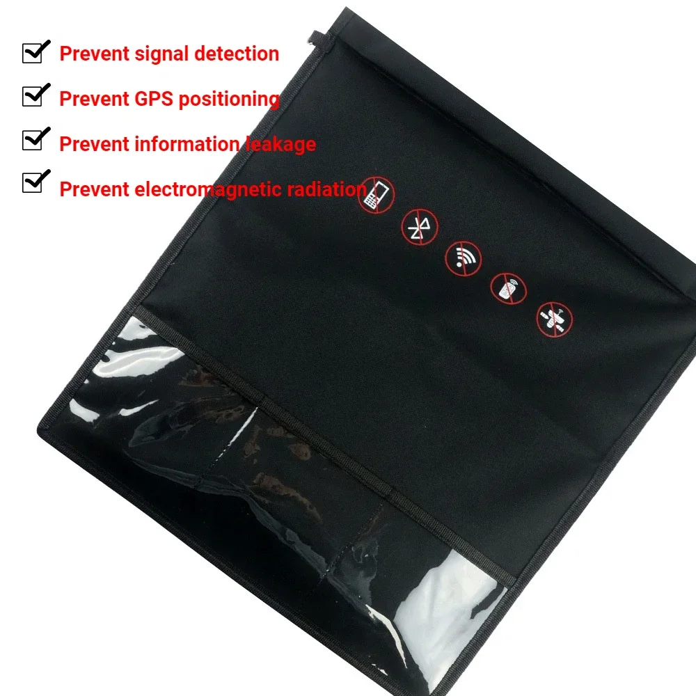 RFID Signal Blocking Bag Mobile Phone Anti-radiation Signal Shielding Bag Faraday Cage Pouch for Wallet Case ID Card Car Key view 2