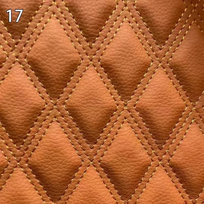 

100x158cm Sponge Quilted Embroidered Faux Leather Fabric Car Floor Mat Background Wall Decoration Materials PVC Leather Fabric