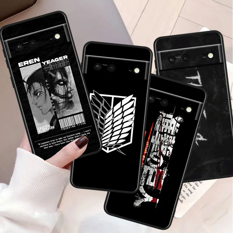 Attack On Titan Logo TPU Silicone Black Cover For Google Pixel 8 7A 7 6A 6 5A 5 5XL 4A 4XL 4 Pro 5G Phone Case