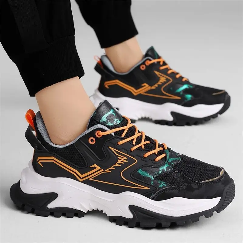 Autumn New Men\'s Vulcanized Shoes Lace Up Light Outdoor Running Shoes Fashion Casual Mesh Breathable Comfortable Big Size 44