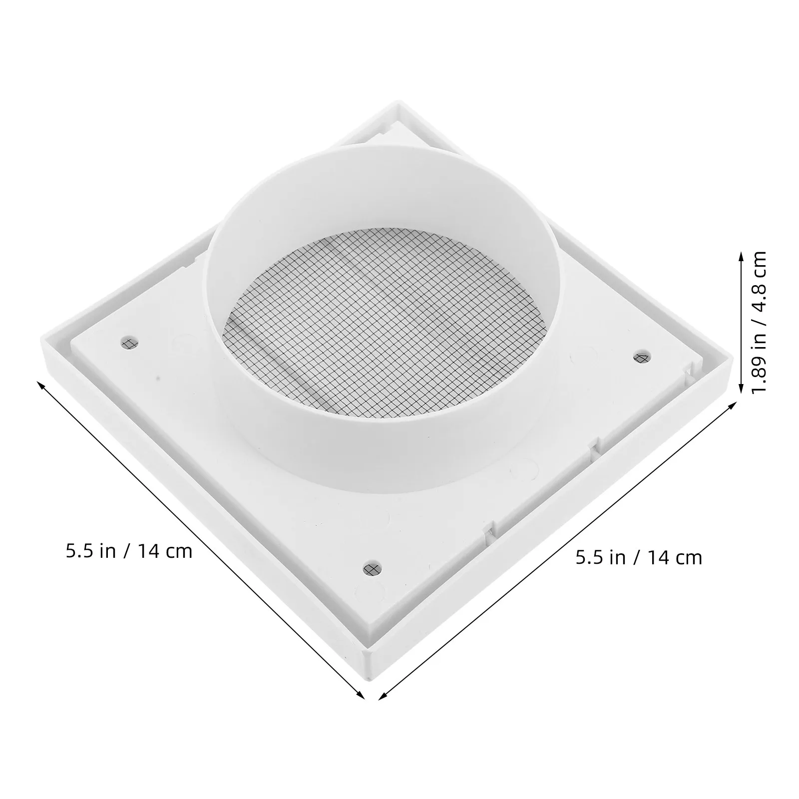 White Plastic Air Vent Cover Square Louvered Dryer Bathroom Exhaust Outdoor Vent Cap Rain Wind Protection Insect Rodent Proof