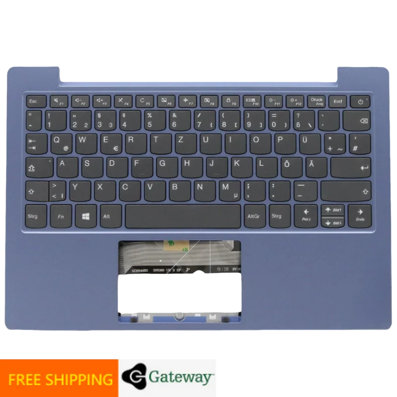 DE German Ice Blue Keyboard Upper Case Palmrest Shell Cover For Lenovo Ideapad S150 Slim 1 11 11AST-05 5CB0W44035