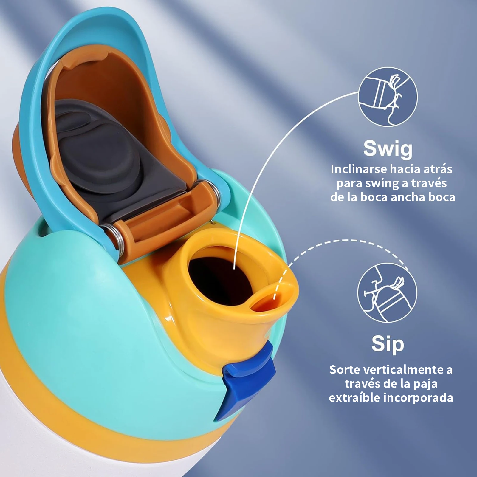 Replacement Lid , Compatible with Cup 16oz 24oz 32oz 40oz, One Button Water Bottle Top Lid Replacement Accessory, Leakproof