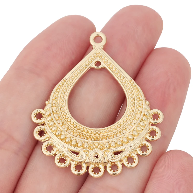 

6 x Gold Color Boho Chandelier Multi Strand Connectors Charms Pendants Earring for Jewellery Making Findings Accessories 44x38mm