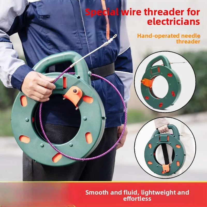 Electrician Fish Tape Cable Puller Wire Pulling Tool for Electrical Conduit 30/50/100ft