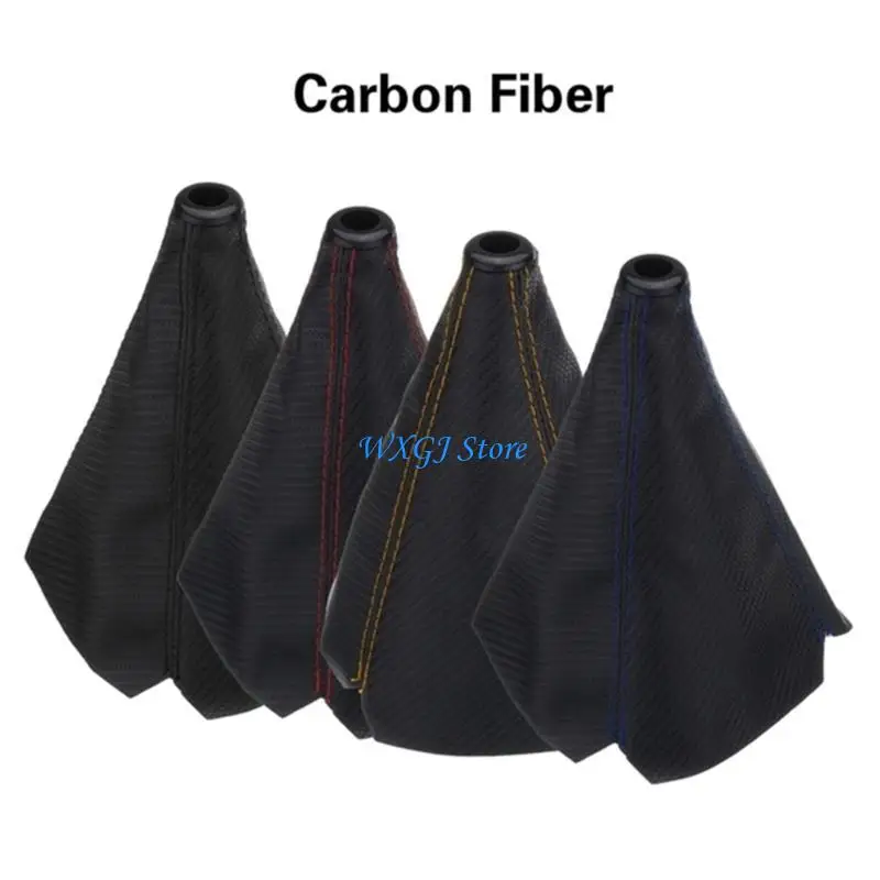 

37JE Universal Car Gear Shifters Collars Carbons Fiber Manual Shifters KnobCover