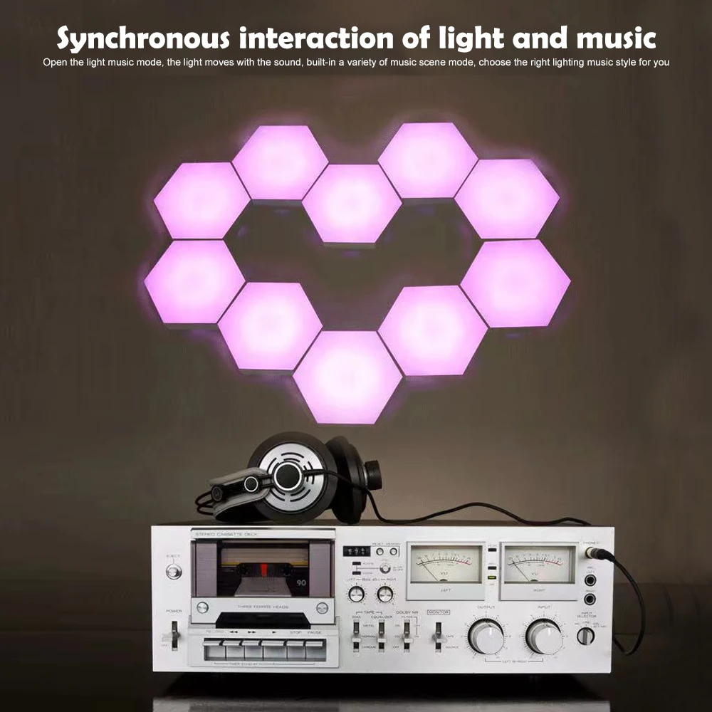 Hexagonal Quantum Lights Wall Lamp RGB Panel Smart APP Night Light Music Sync Gaming Light  DIY Game Room Bedroom Decor ﻿ image 5