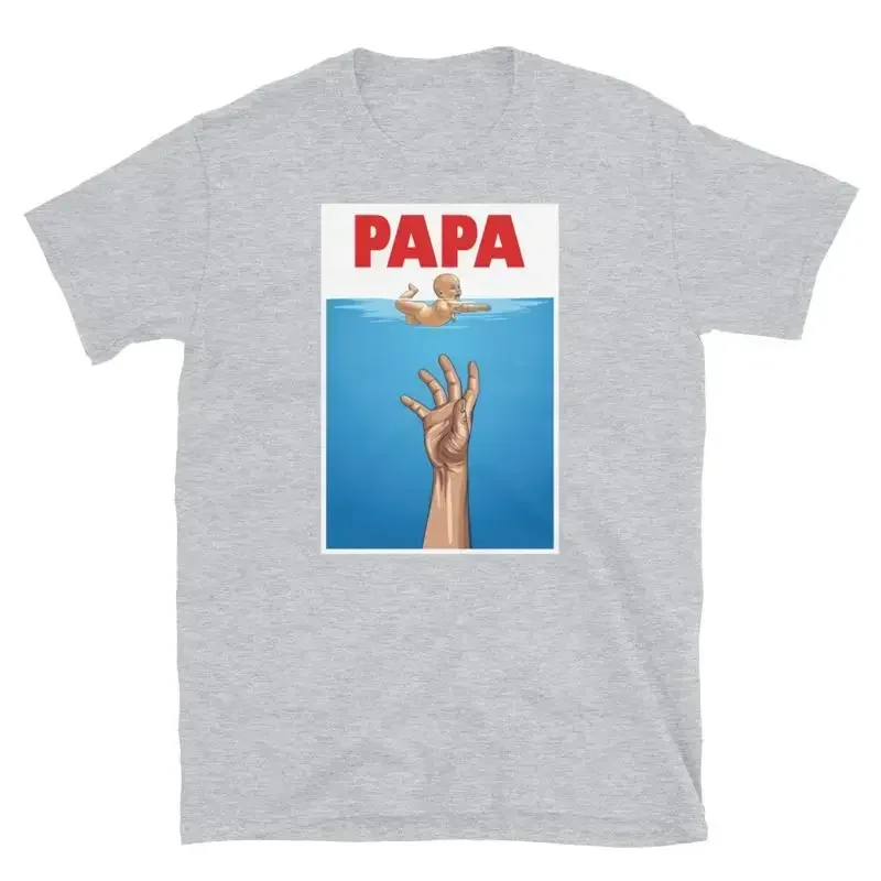 Papa Father's Day Baby Swimming Jaws Parody Short-Sleeve Unisex T-Shirt