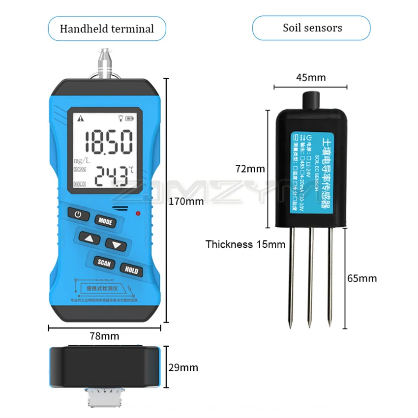 7 in 1 Rapid Soil tester Meter Nitrogen Phosphorus Potassium N P K pH Humidity Moisture Nutrient Conductivity Tester EC Meter