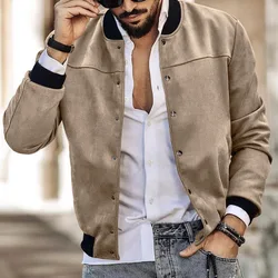 24  Autumn/Winter Suede Men's Button Cardigan Jacket Casual American