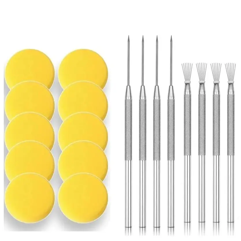 

Painting Pottery Clay Sponge & Needle Tools Set for Ceramic Feather Wire Sculpting Tool Graffiti Sponge Texturing Art Supplies