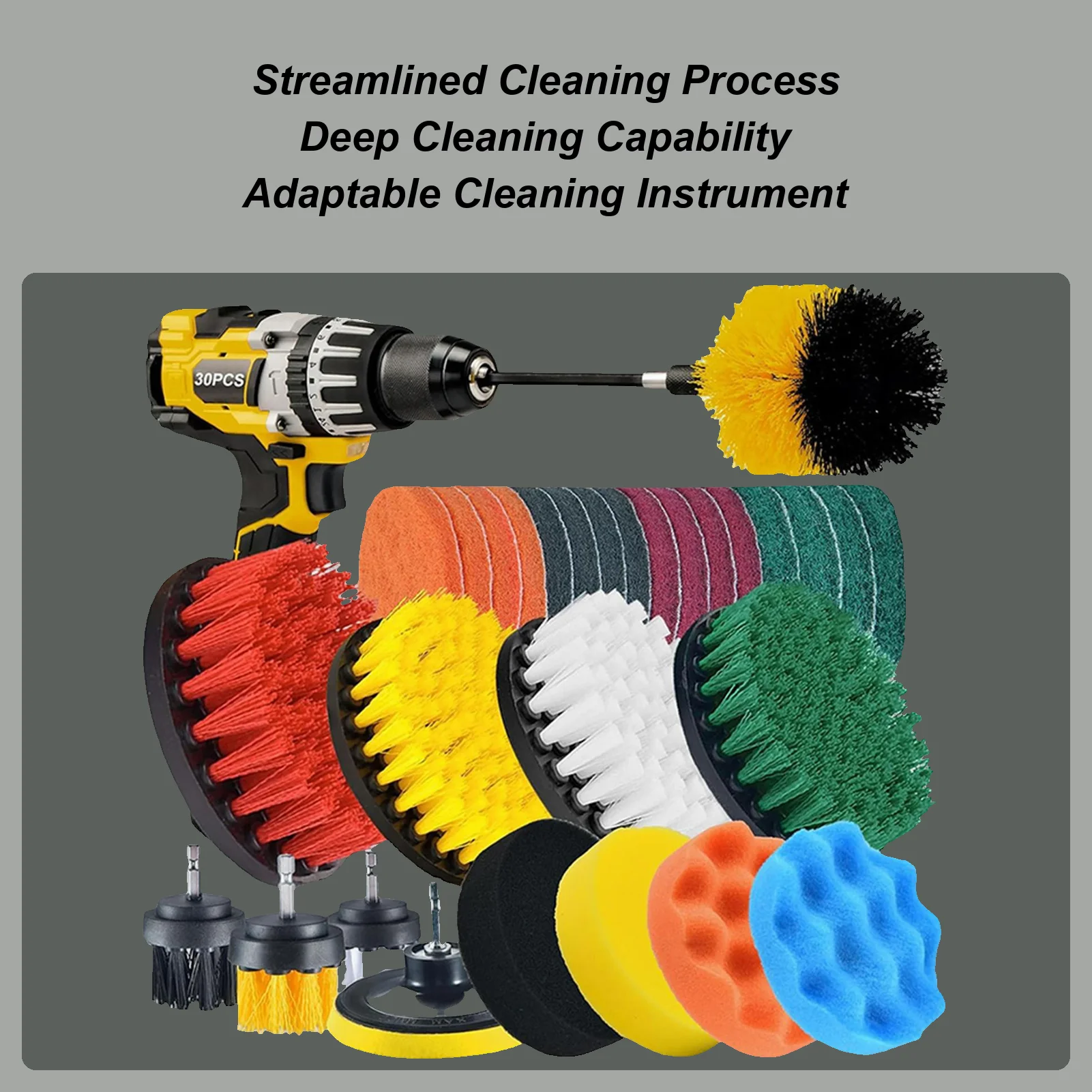 

Набор щеток для чистки автомобиля, 30 шт., набор щеток для ухода за автомобилем, полировальных скрабов, губка, набор насадок для дрели, для грузовика, автомобиля, внедорожника, седана