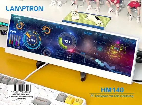 Lamptron HM140 White PC hardwares real time monitoring