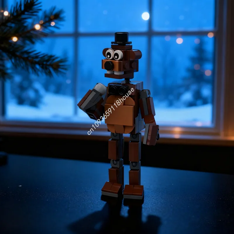 

Набор строительных блоков MOC Фредди Фазбер (Five Nights at Freddy's), 105 деталей, модель для сборки, архитектурная игрушка, креативный конструктор, рождественский подарок для детей
