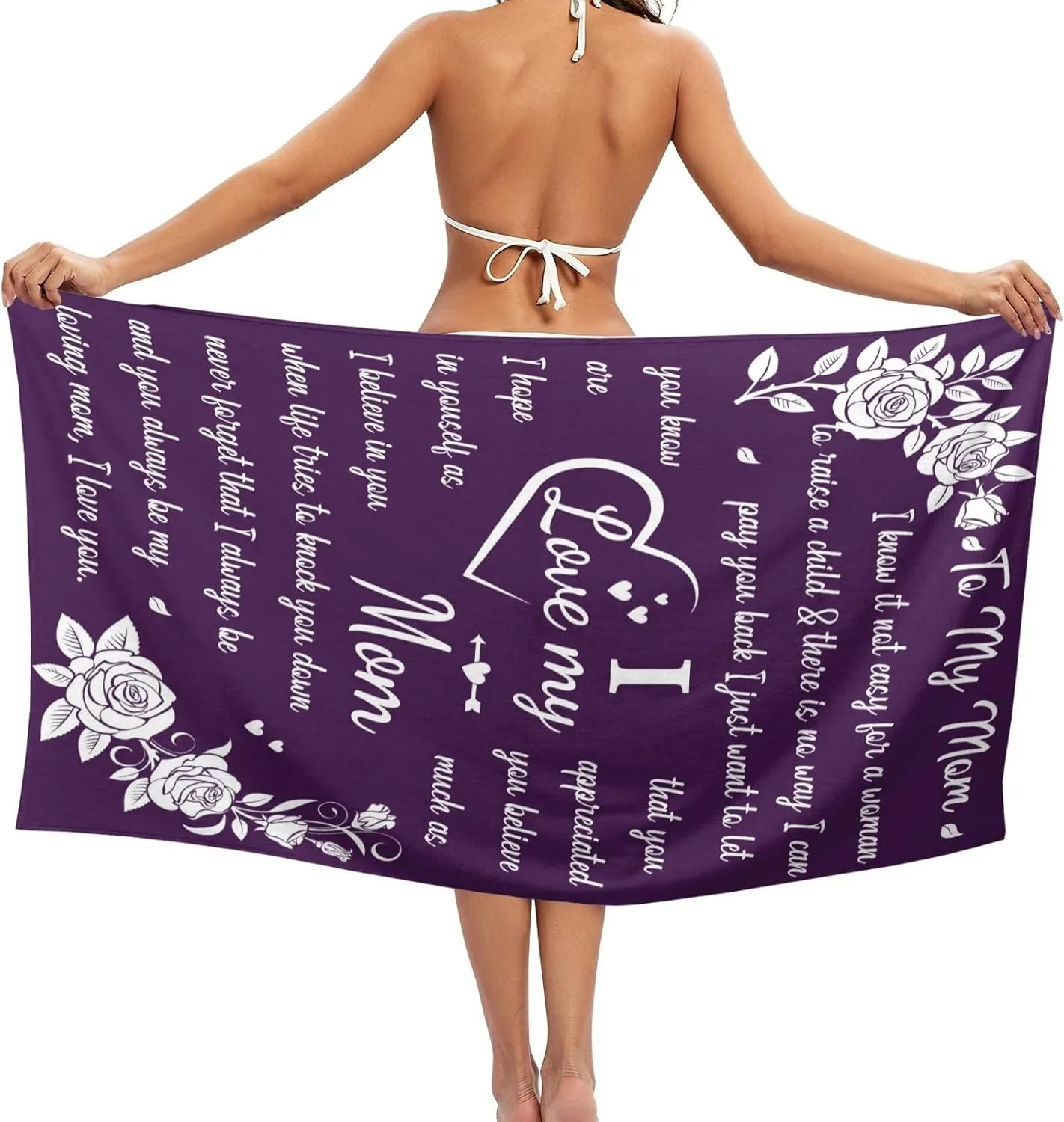 1PC Gifts To my Mom Bath Towels Mother's Day Towel Microfiber Quick-Dry Beach Towel For Yoga Tourism Beach GYM Camping Swimming