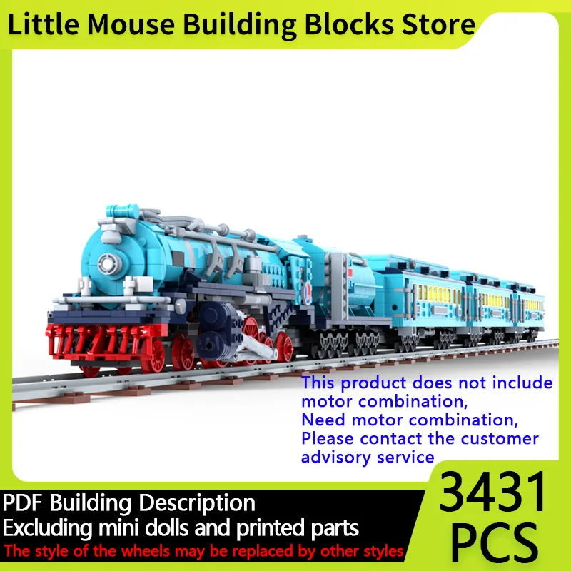 

City Car Model MOC Building Bricks American Railway Passenger Train Modular Technology Gifts Holiday Assemble Children Toys Suit