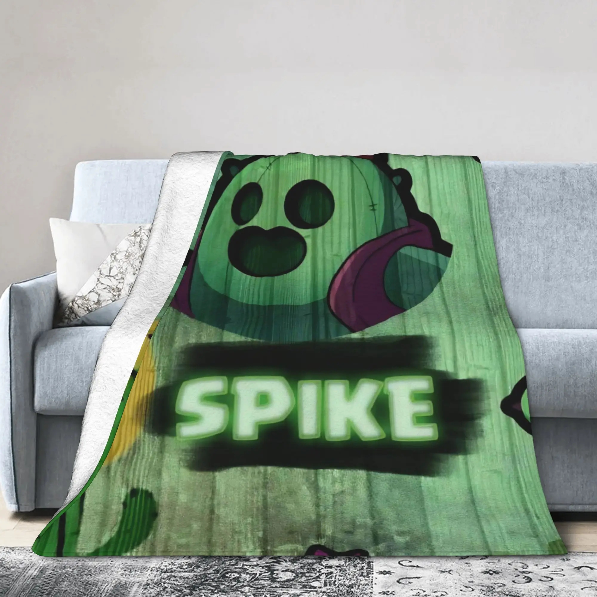 Sandy Leon Spike Game Blankets Flannel Spring/Autumn  Breathable Warm Throw Blanket for Bedding Bedroom Rug Piece