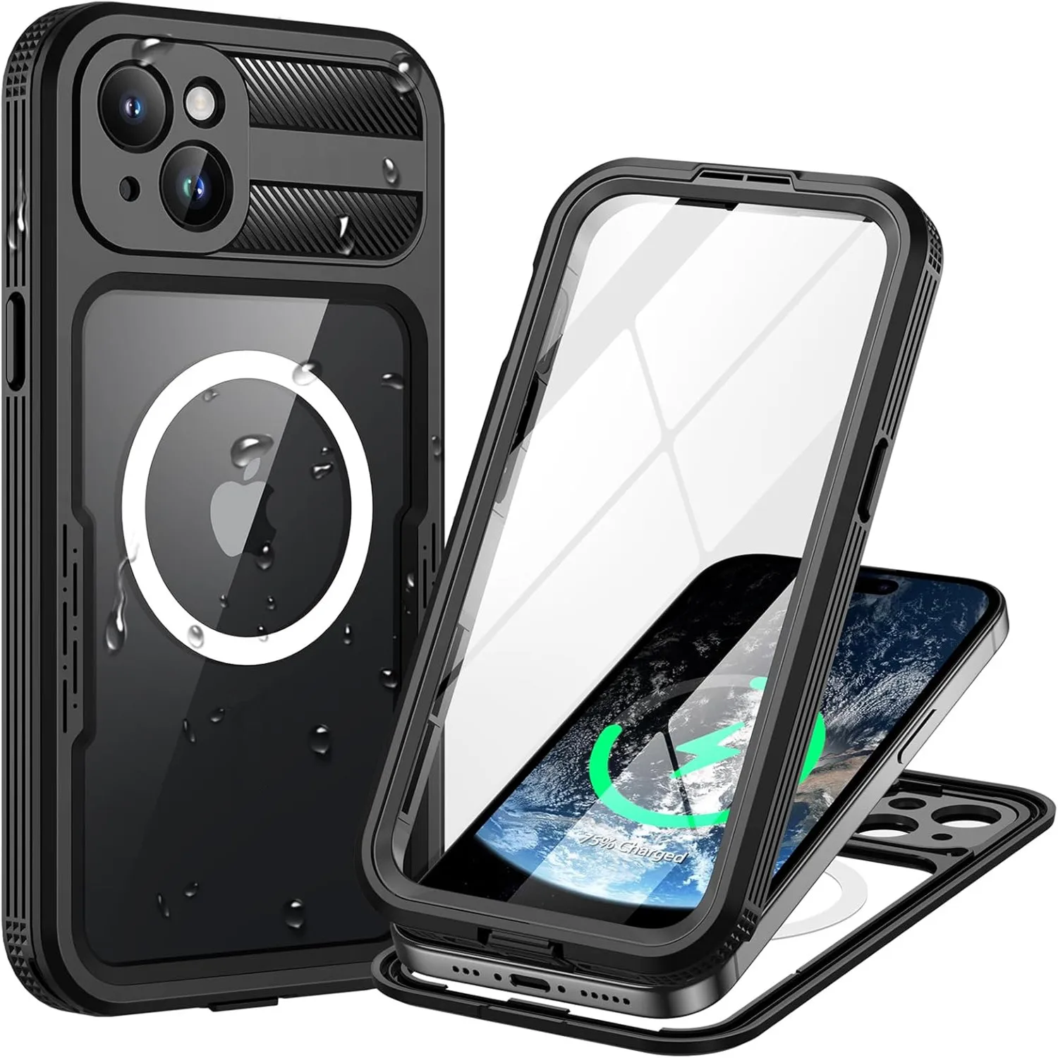

IP68 Standard Waterproof Phone Case For iPhone 16 Pro Max 14 Touch Screen Snow Proof Dustproof Anti Fall Unterwater Case Magsafe