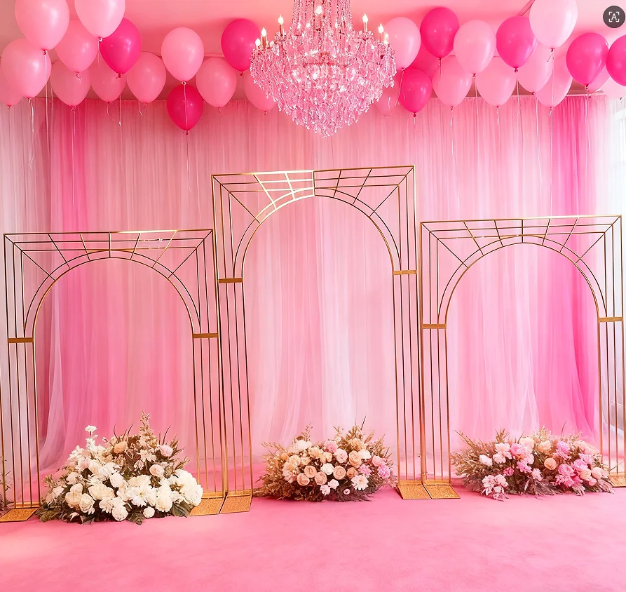 

Позолоченная мульти-барная арка, свадебный фон, подставка, уличный железный реквизит, экран для мероприятий