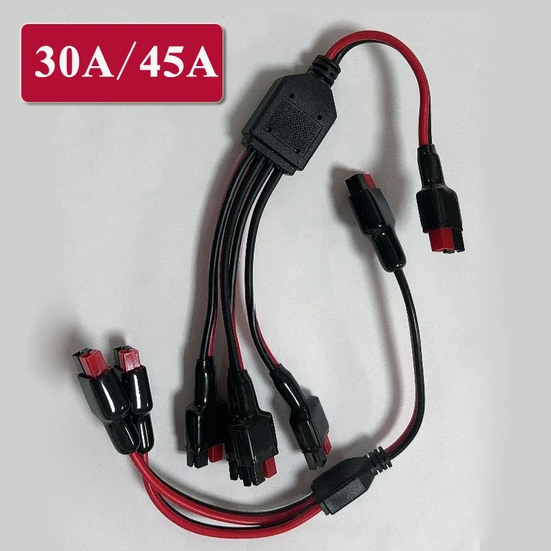 45A Y-type Plug 1 To 2/3 Power Cord 1 to 4 Connection Line Outdoor Solar Energy Battery Connector 30A 14AWG Switch Adapter Cable