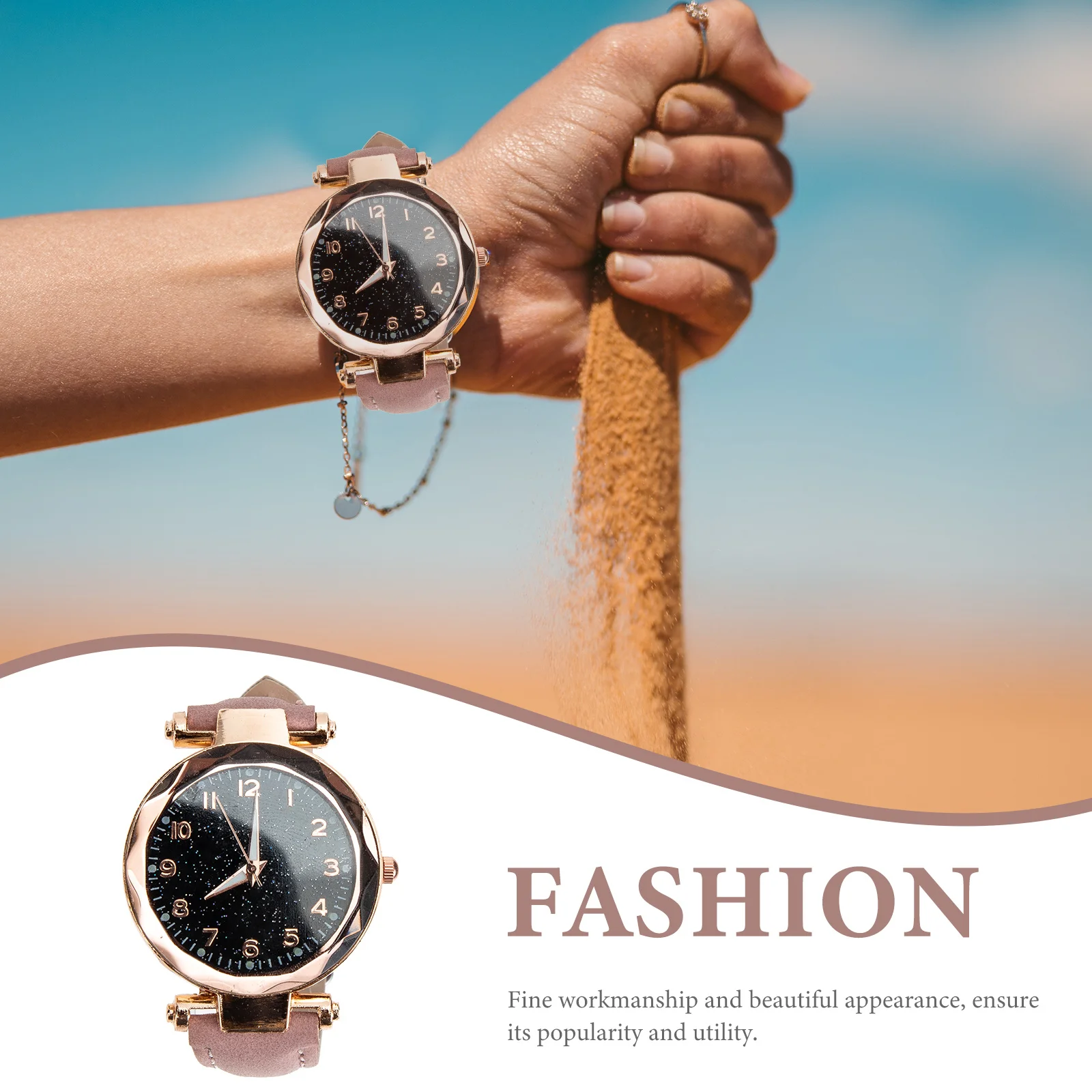 Orologio da polso al quarzo per donna Elegante orologio alla moda regolabile Abbigliamento quotidiano Regalo per banchetti per feste Accessorio femminile decorativo