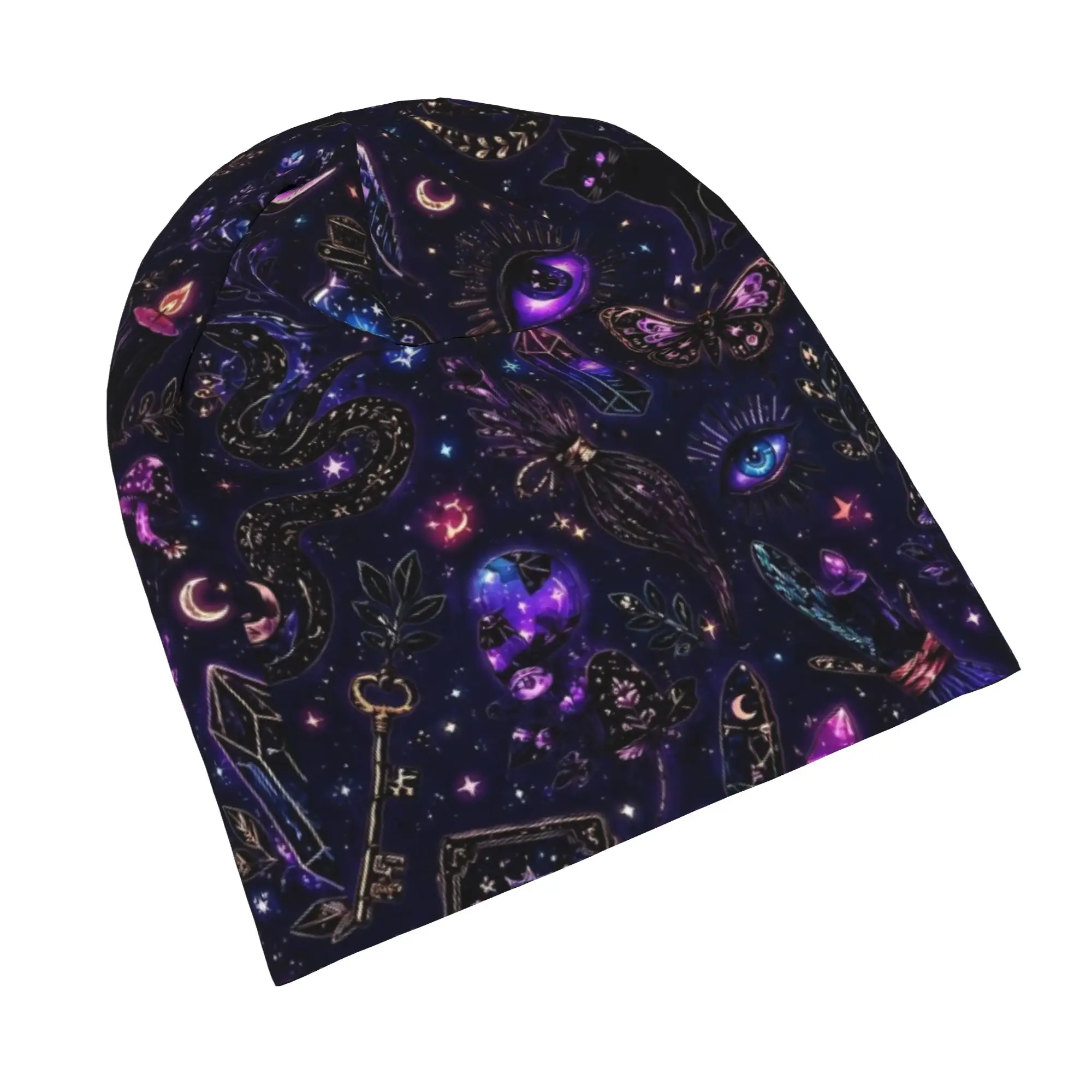 Astrology Zodiac Moon and Stars Bonnet Hat Hip Hop Outdoor Skullies Beanies Hat  for Men Women Spring Head Wrap Cap