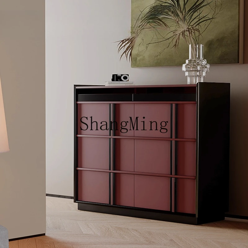 

ZYY solid wood boxwood household door drawer storage cabinet integrated against the wall