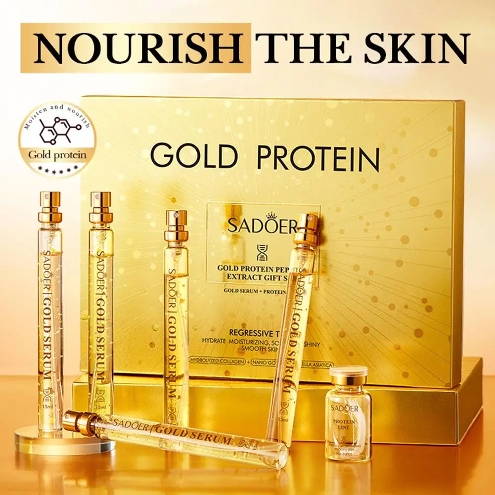 

Набор SADOER Gold Protein Peptide Essence, впитывающиеся коллагеновые нити, увлажняющий, укрепляющий, антивозрастной, питательный, разглаживающий кожу.