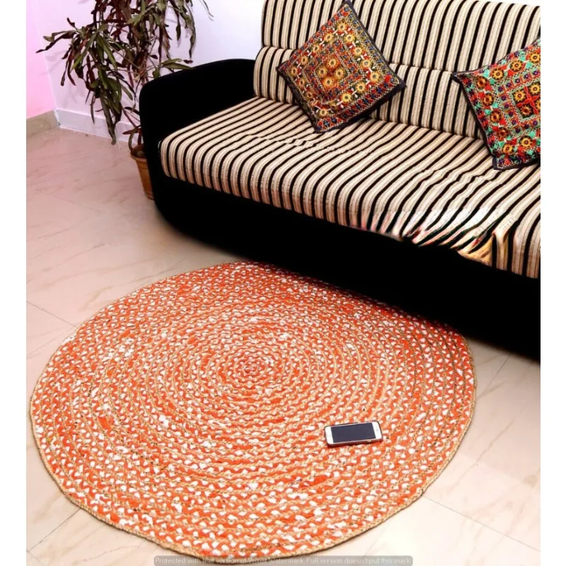 Rug Carpet Hand Woven Hand Made Round Home Decorative Floor Carpet Rug Living Room Decoration