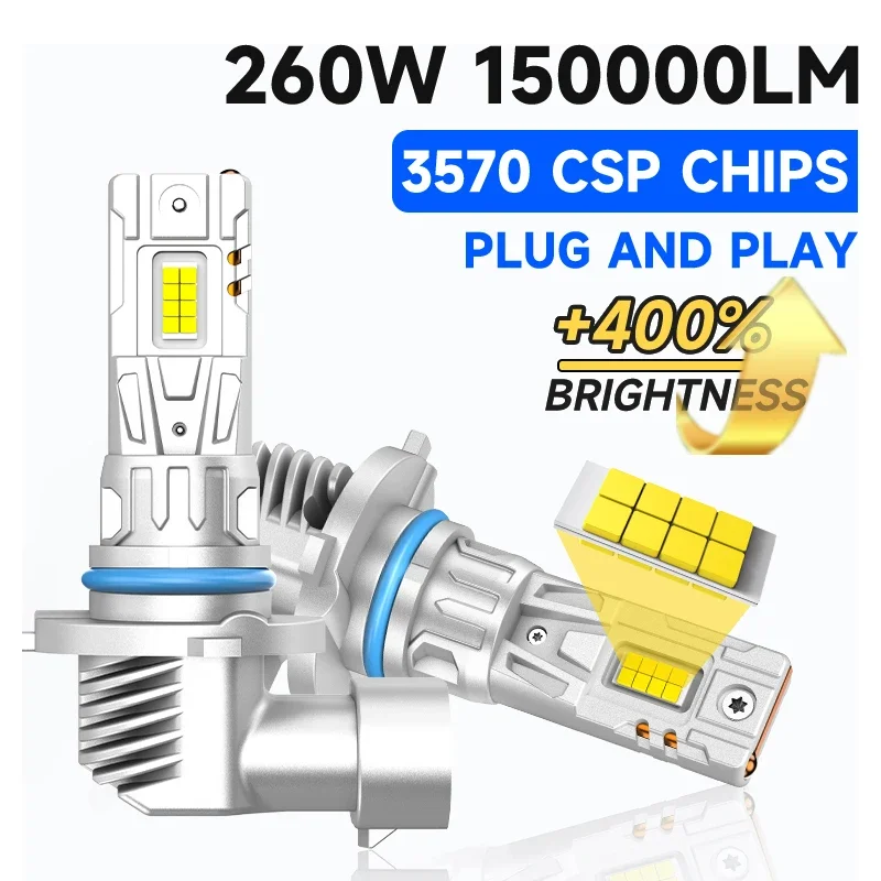 

9005 9006 Car Headlight Canbus Plug & Play LED Bulbs 7000000LM Turbo Fan 1:1 Mini Auto Light HB3 HB4 LED Emit Diode For 99% Cars