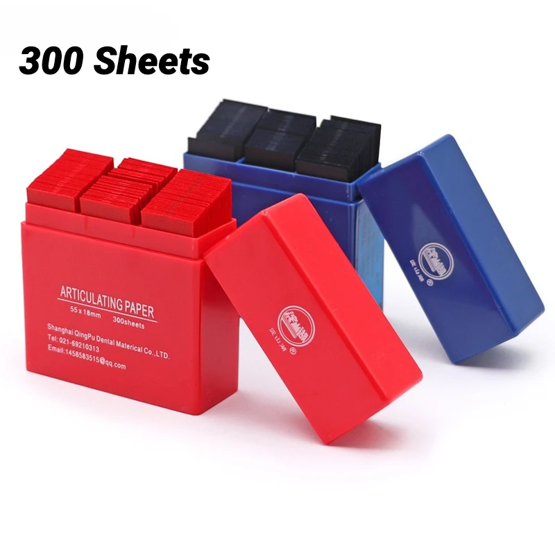 

Dental 300 Sheet/Box Dental Articulating Paper Strips 55*18mm Red/Blue Dental Lab Instrument Teeth Whitening Dentist Materials