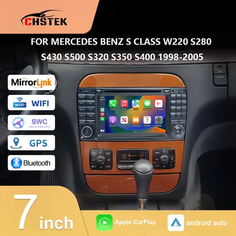 Radio samochodowe Bluetooth CHSTEK do Mercedes Benz Klasy S W220 S280 S430 S500 S320 S350 S400 1998-2005 Android Auto Carplay WIFI 4G
