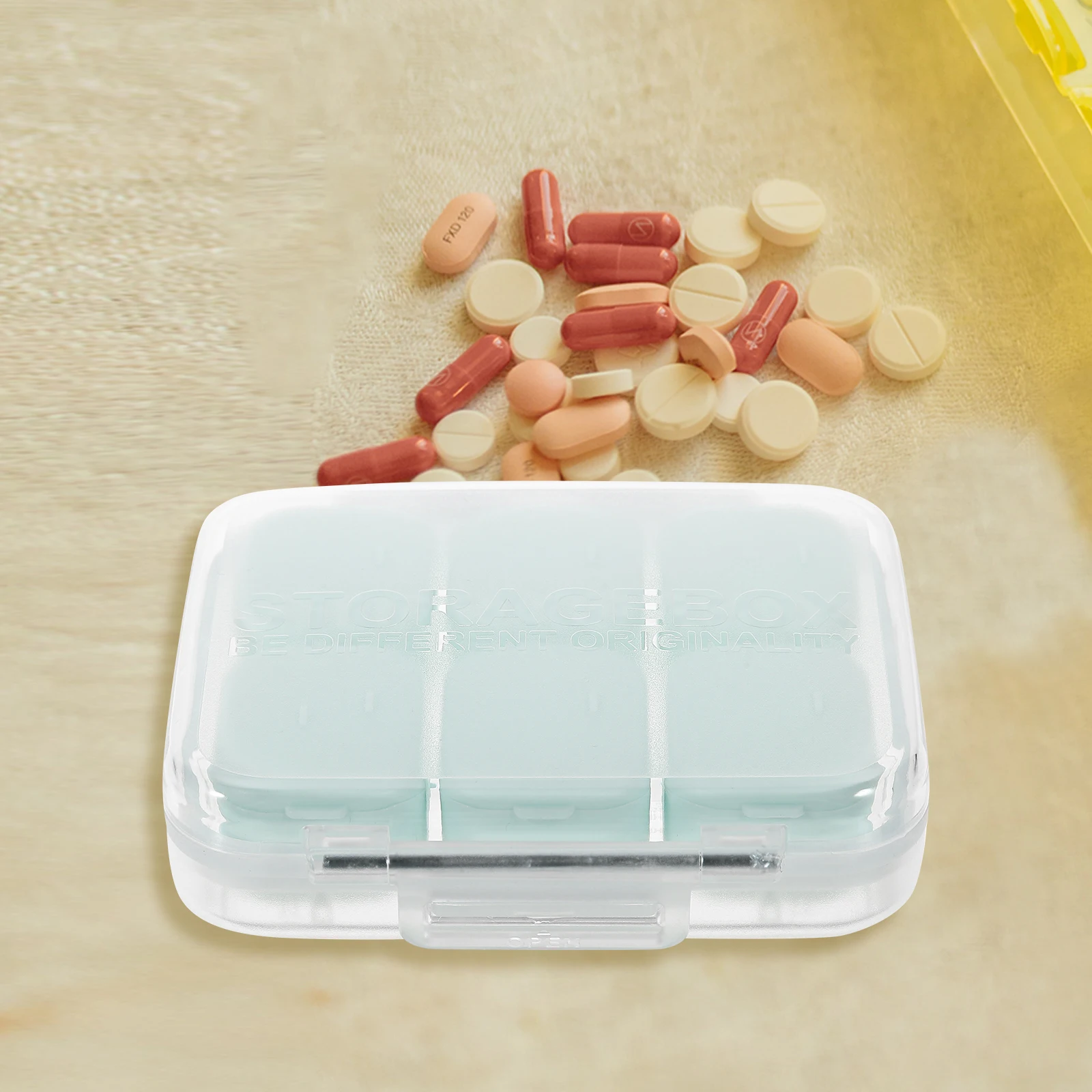 

1 Set Portable Organizer Weekly Pill Box Leakproof Design Large Capacity Compartment Travel Small Case For Daily Use Portable