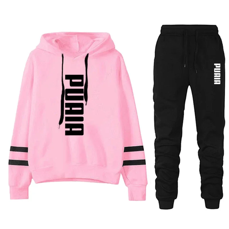 

Women Tracksuit Casual Daily Hoodies Quality Single Piece Stripe Sweatshirt and Sweatpants Comfort Outdoor Jogging Autumn Winter