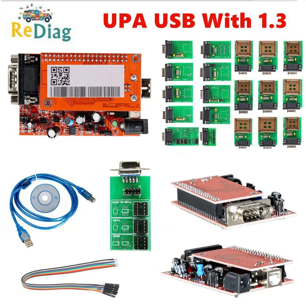 Hot Sale UPA USB Programmer V1.3 UPA USB Full Adapters UPA Chip Tuning Tools ECU Programmer With Full Adapter UPA USB Programmer