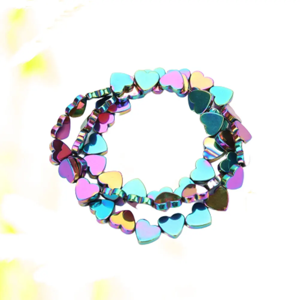 

50 pcs Hollow Heart Beads 6Mm Colored Stone Beads For Diy Jewelry Making Craft Accessories Keyring Necklace Decor Bead Spacer