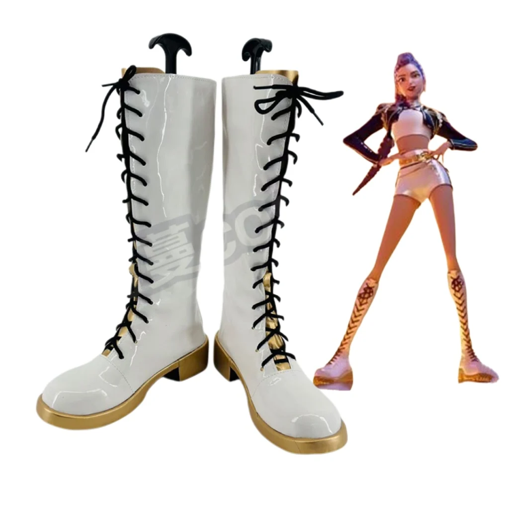 Anime KPop Demon Hunters Rumi Cosplay Shoes Adult Kids Dance Outfit Boots Handmade Faux Leather Boots