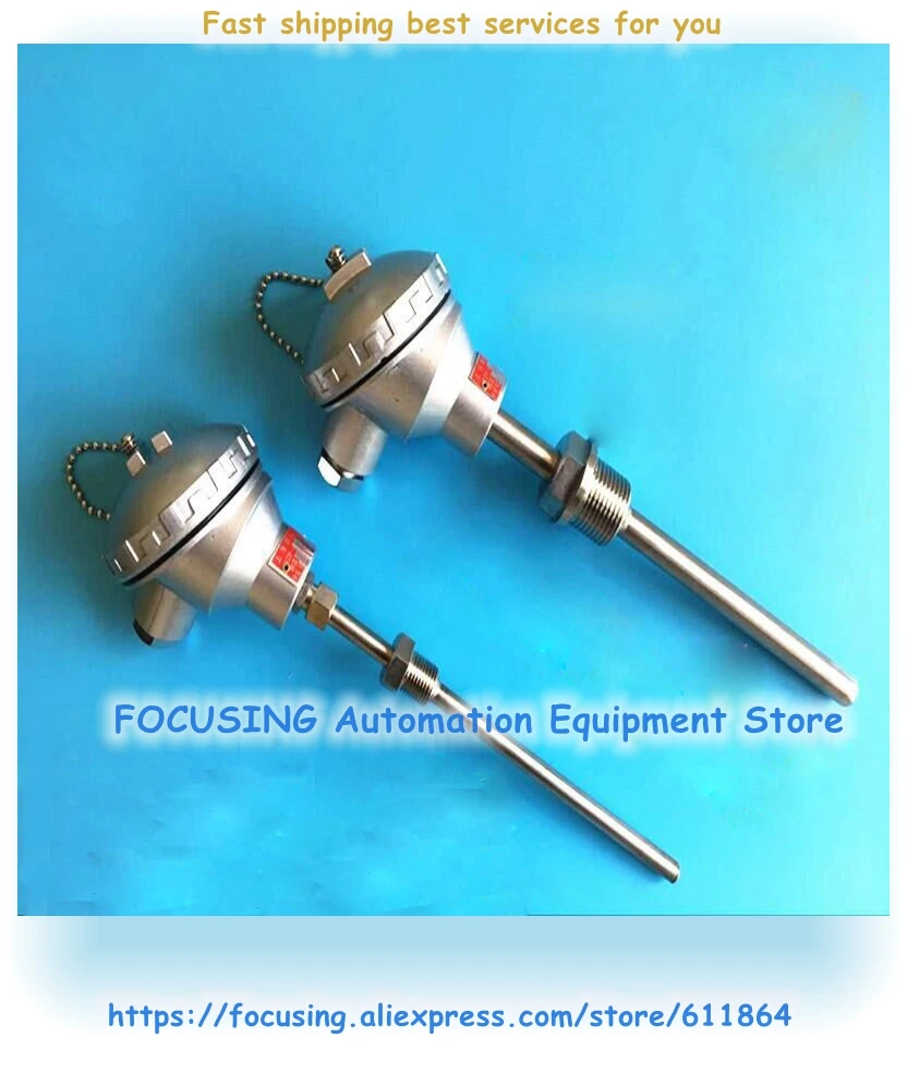 WZP-230 WZP-231 PT100 Platinum Thermal Resistance Pt100 Temperature Sensor Fixed Thread Thermocouple 200~500 Degrees