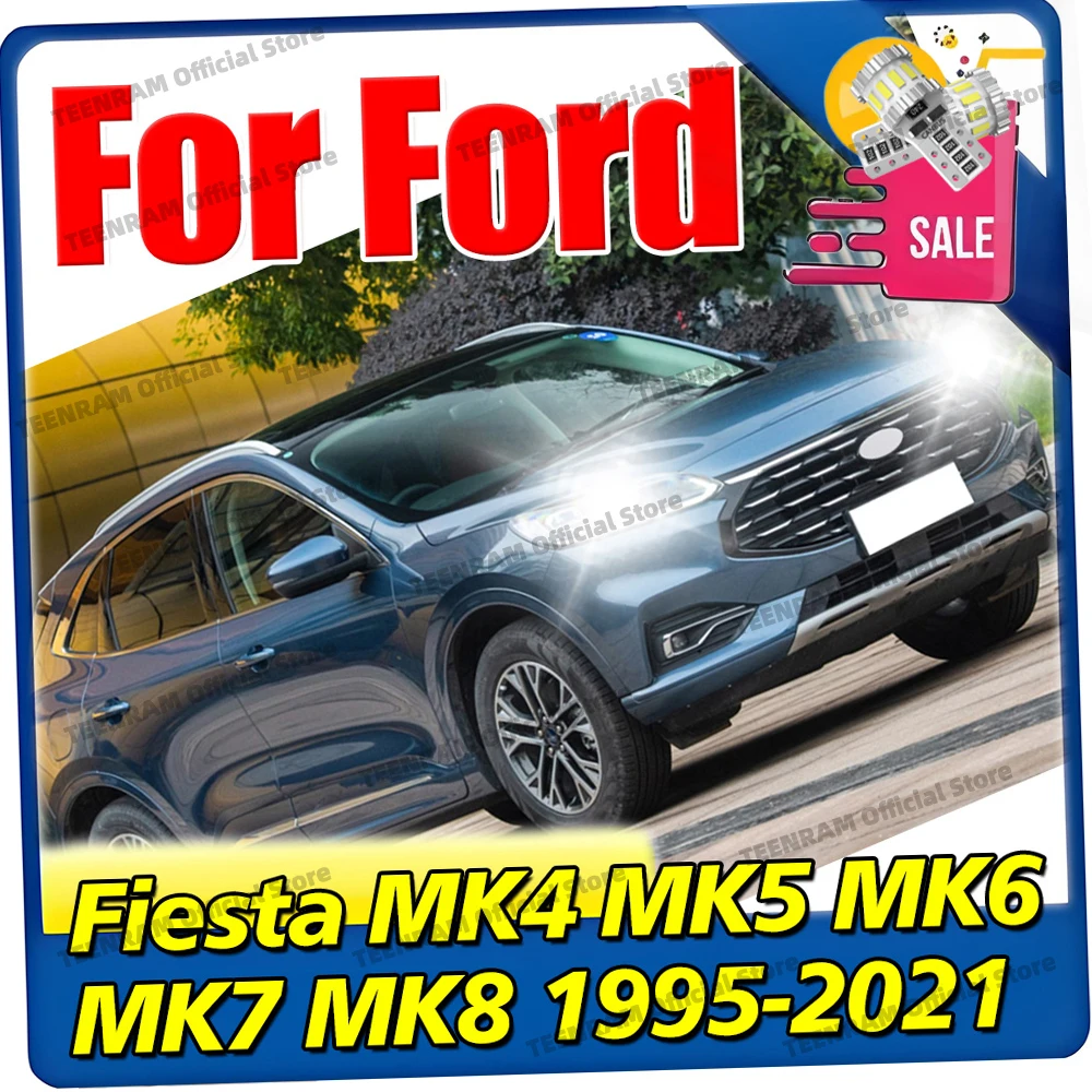 

2Pcs T10 LED Bulbs Car Interior Lamps For Ford Fiesta MK4 MK5 MK6 MK7 MK8 1995-2021 2015 2016 2017 2018 Parking Clearance Lights