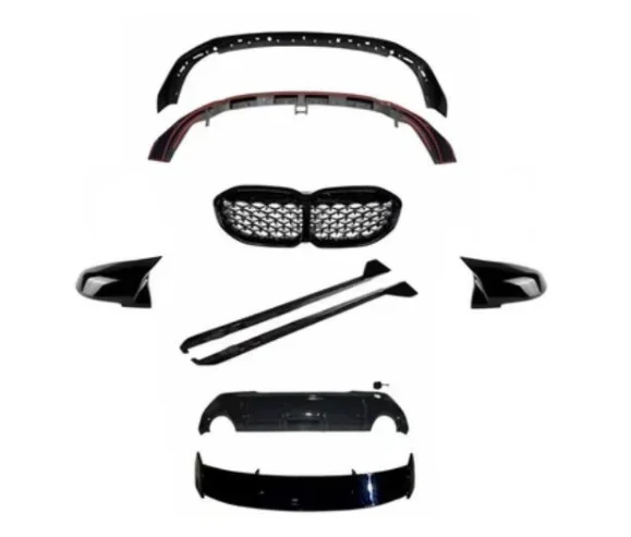 New！ For BMW F40 1Series 2020-2024 Samurai Black Bumper Front Lip Rear Diffuser Side Skirt Roof Spoiler Rearview Cap Grills Gril