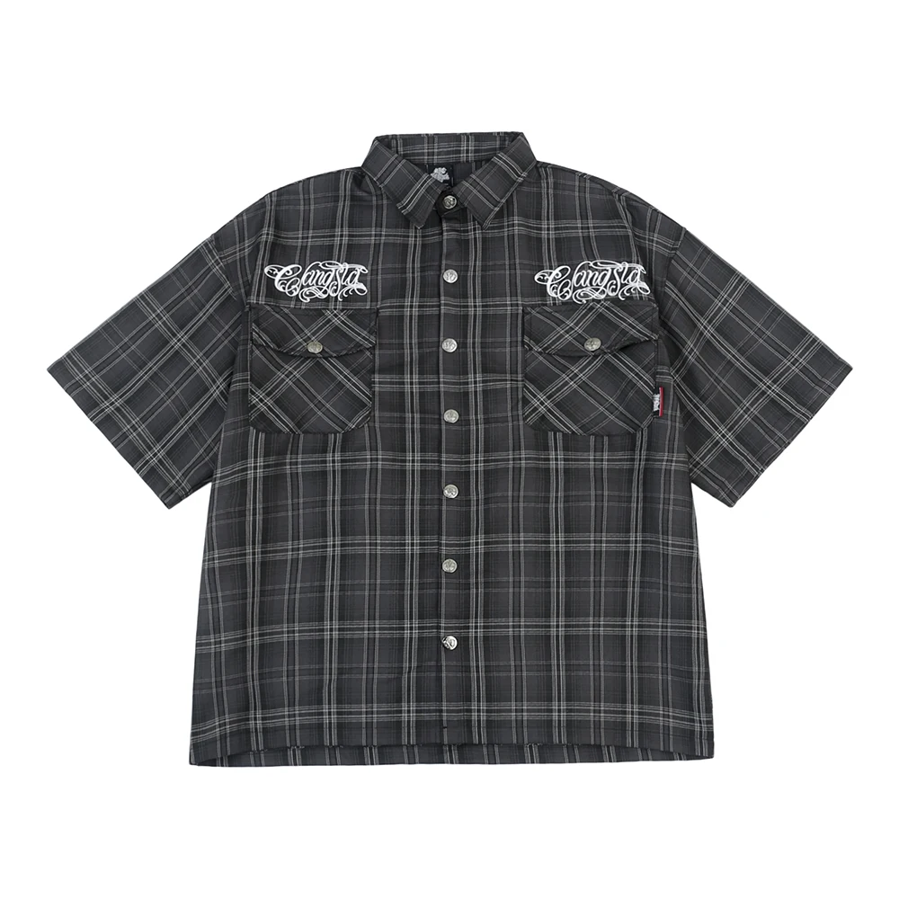 Chemise à Carreaux Y2K Pour Homme - Coupe Oversize Décontractée, Manches Longues, Style Rétro Années 2000
